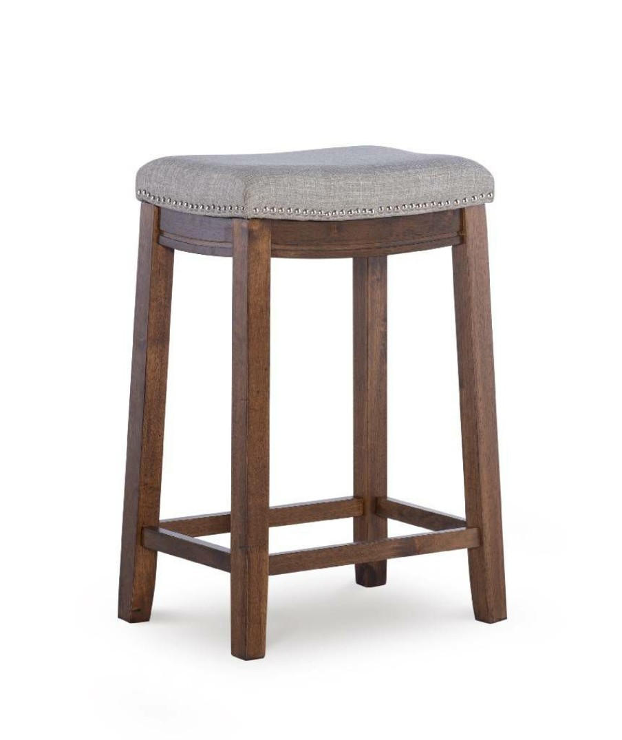 Bar * | Cheap Claridge Rustic Backless Counter Stool Linon Cs227Gry01U