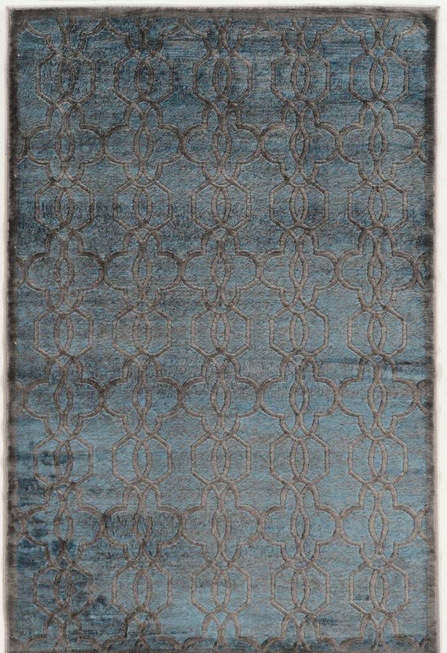 Rugs * | Excellent Platinum Irongate Blue & Cream 2 3 Linon Home Decor Rugpm1623