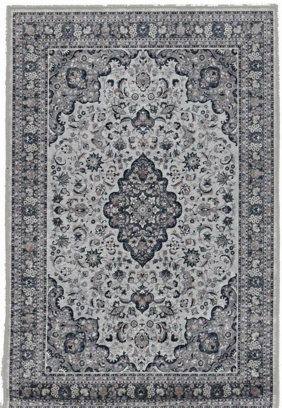 Rugs * | Special Emerald Barton Cream & Grey 3.3 5 Linon Home Decor Rugem0435