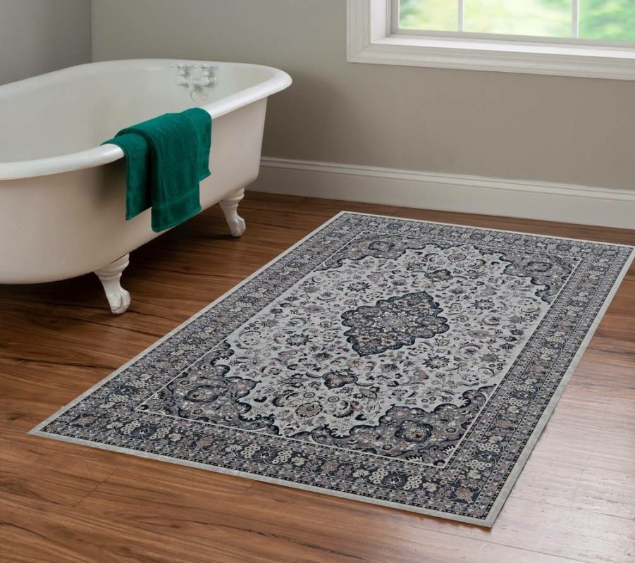 Rugs * | Special Emerald Barton Cream & Grey 3.3 5 Linon Home Decor Rugem0435