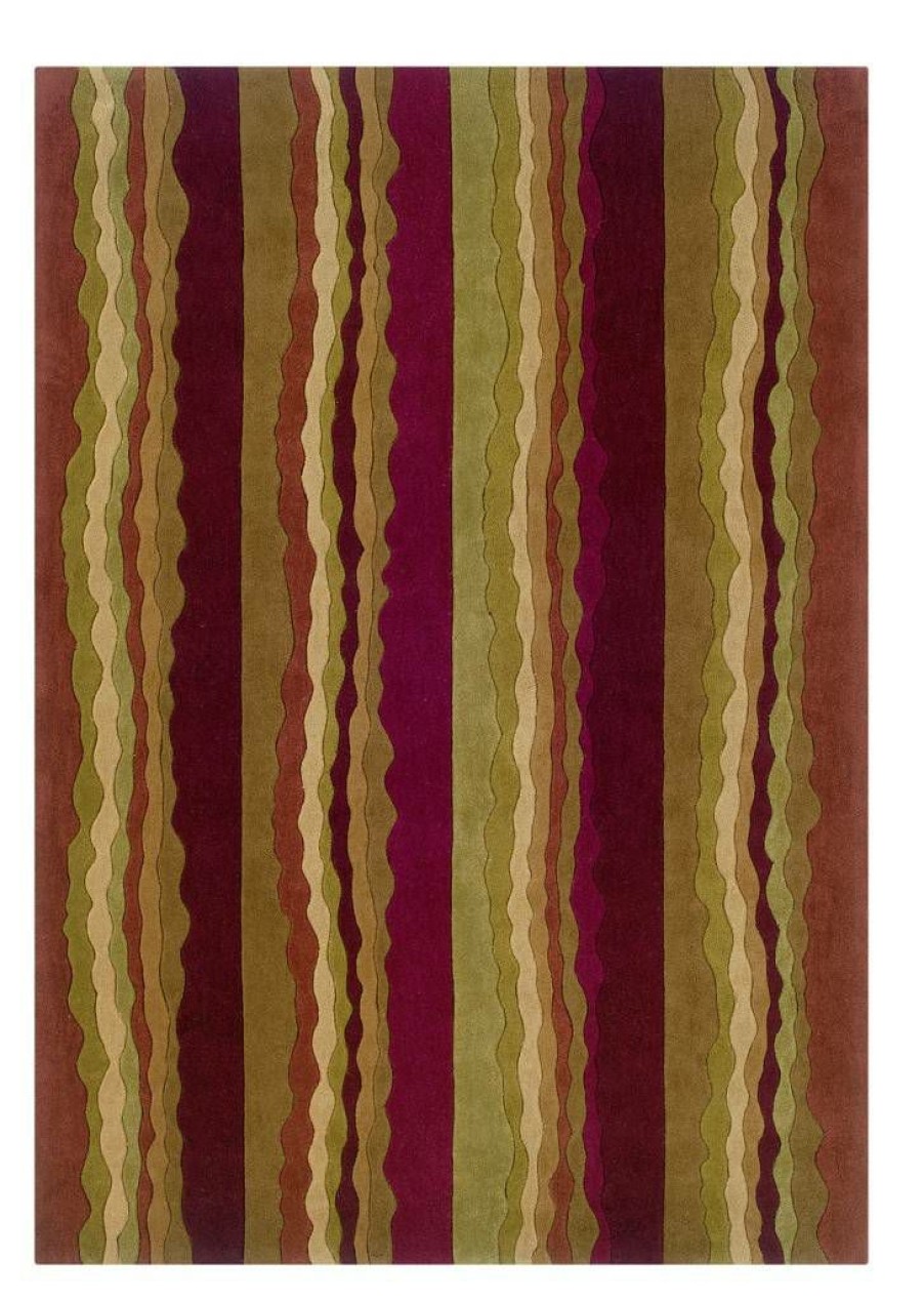 Rugs * | Online Sales Trio Perry Rust & Green 1.10 2.10 Linon Home Decor Rug-Ta06723