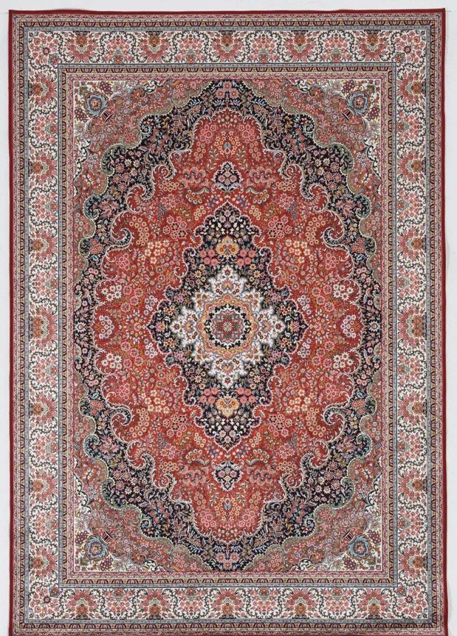 Rugs * | Crazy Deals Emerald Sanlin Red & Ivory 3.3 5 Linon Home Decor Rugem2235