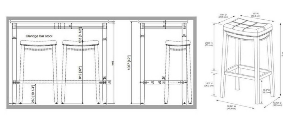 Bar * | Crazy Deals Claridge 3Pc Bar Set Black Grey Linon Ts53Blkgryabcu