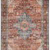 Rugs * | Crazy Deals Washable Carter Rust/Ivory 2 3 Linon Home Decor Rugwr1423