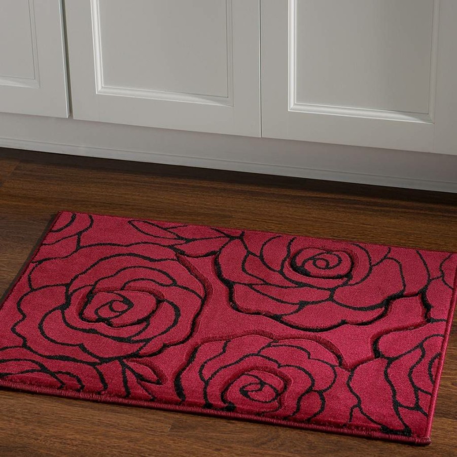 Rugs * | Exclusive Design Milan Mimi Garnet & Black 1.10 2.10 Linon Home Decor Rug-Mn0823