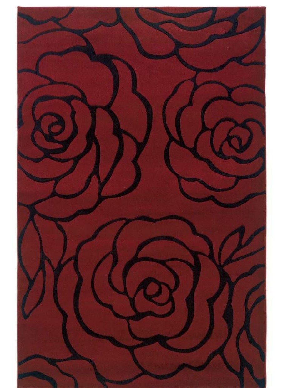 Rugs * | Exclusive Design Milan Mimi Garnet & Black 1.10 2.10 Linon Home Decor Rug-Mn0823