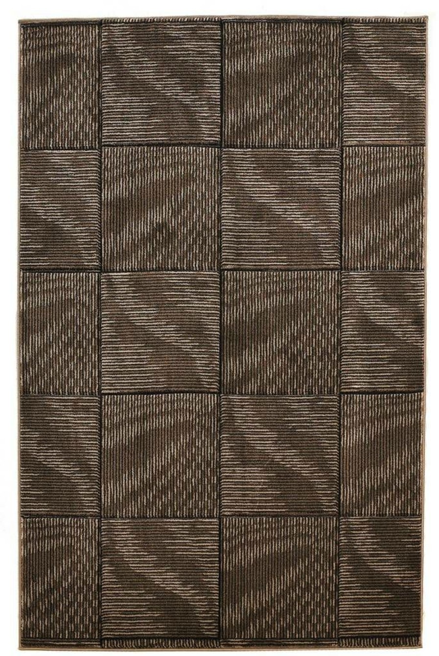 Rugs * | Cheap Milan Marcel Brown & Beige 1.10 2.10 Linon Home Decor Rug-Mn2323