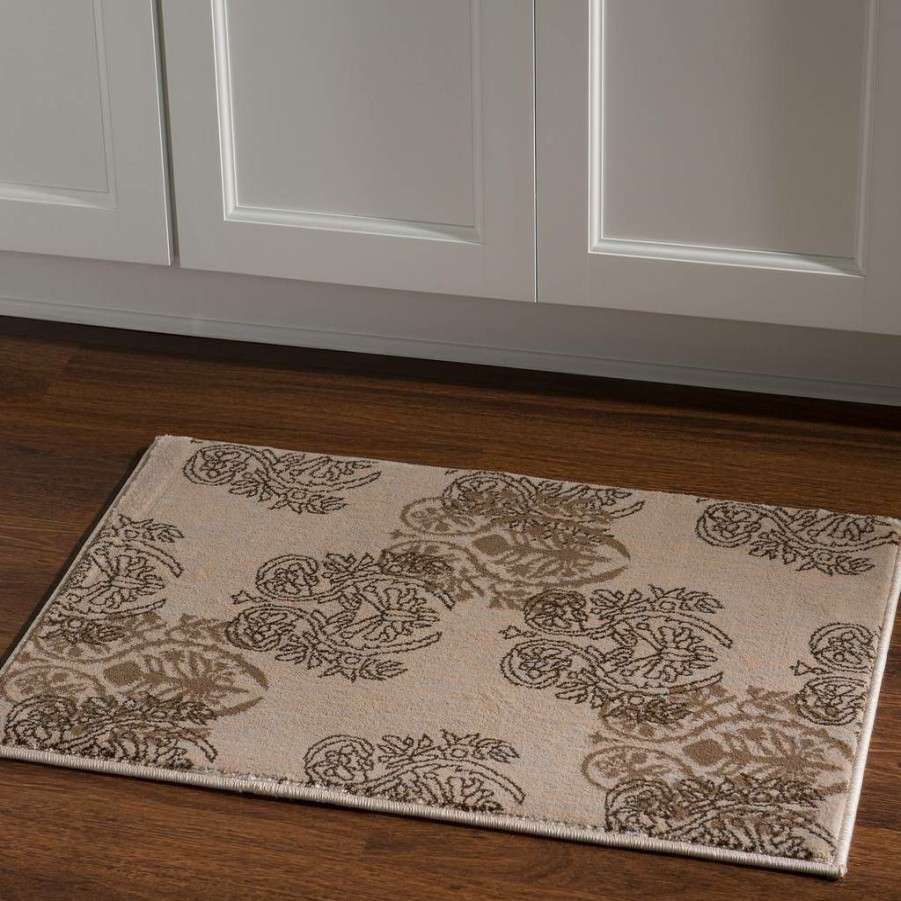 Rugs * | Online Sales Milan Lana Ivory & Brown 1.10 2.10 Linon Home Decor Rug-Mn2723