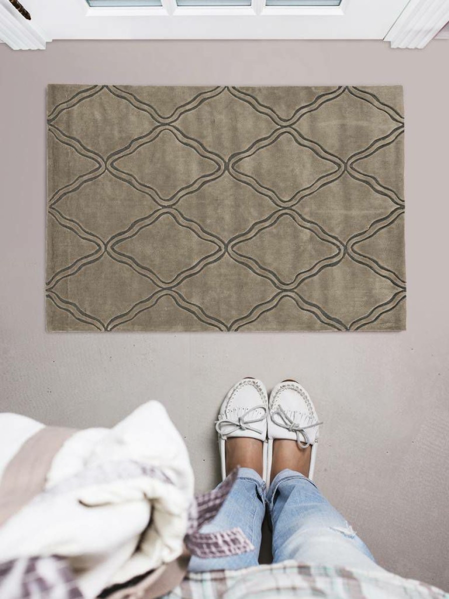 Rugs * | Online Sales Trio Britta Grey & Smoke 1.10 2.10 Linon Home Decor Rugta53023