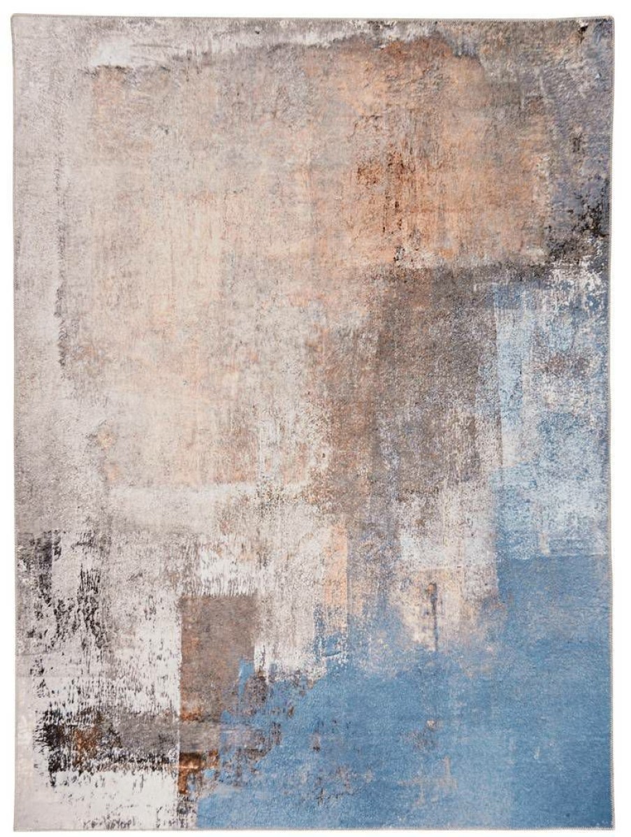 Rugs * | Top Sellers Washable Kyler Beige/Blue 3 5 Linon Home Decor Rugwr3935