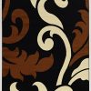 Rugs * | Online Store Capri Vine Black & Beige 6.5 9.3 Linon Home Decor Rugbc8771