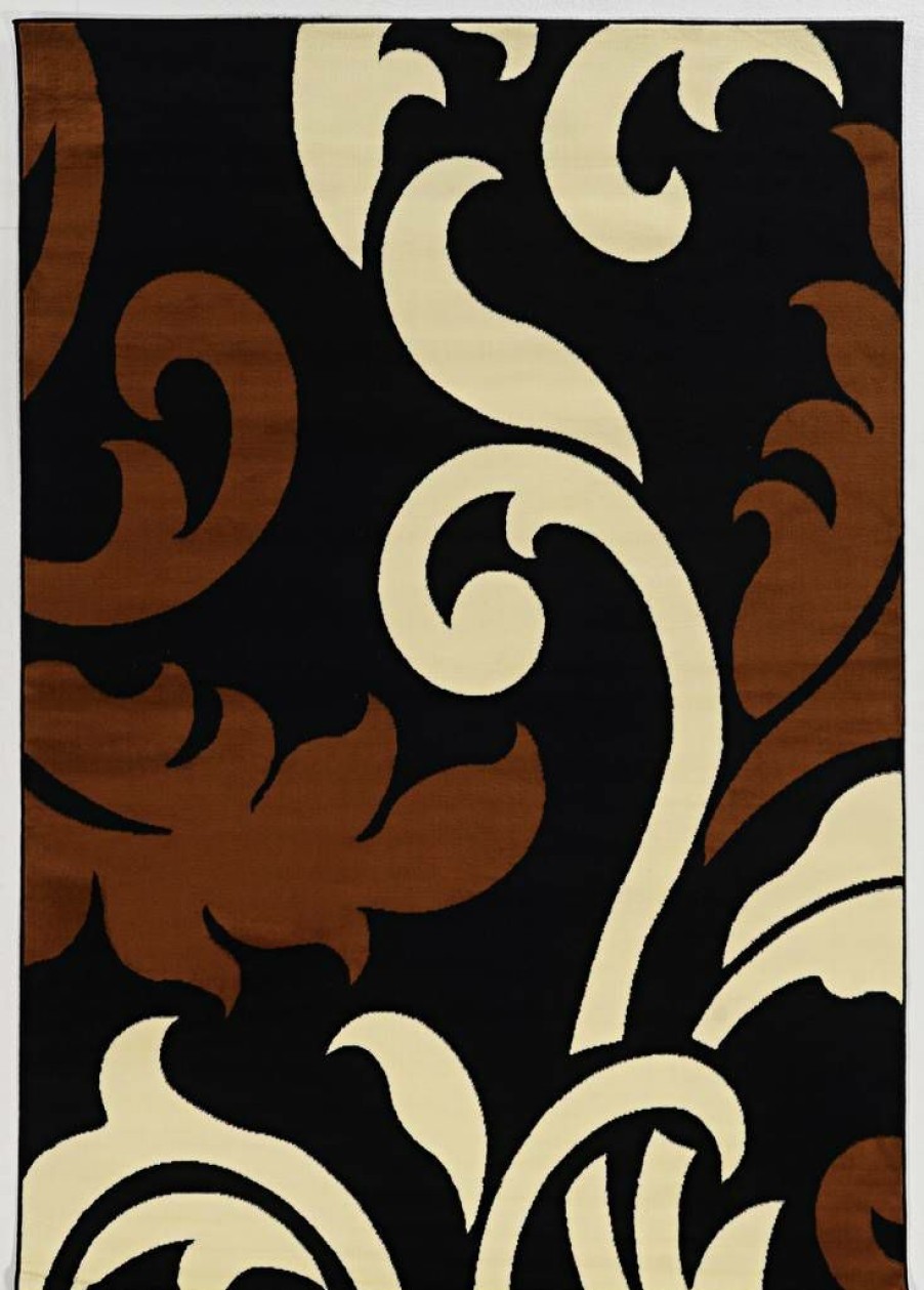 Rugs * | Online Store Capri Vine Black & Beige 6.5 9.3 Linon Home Decor Rugbc8771