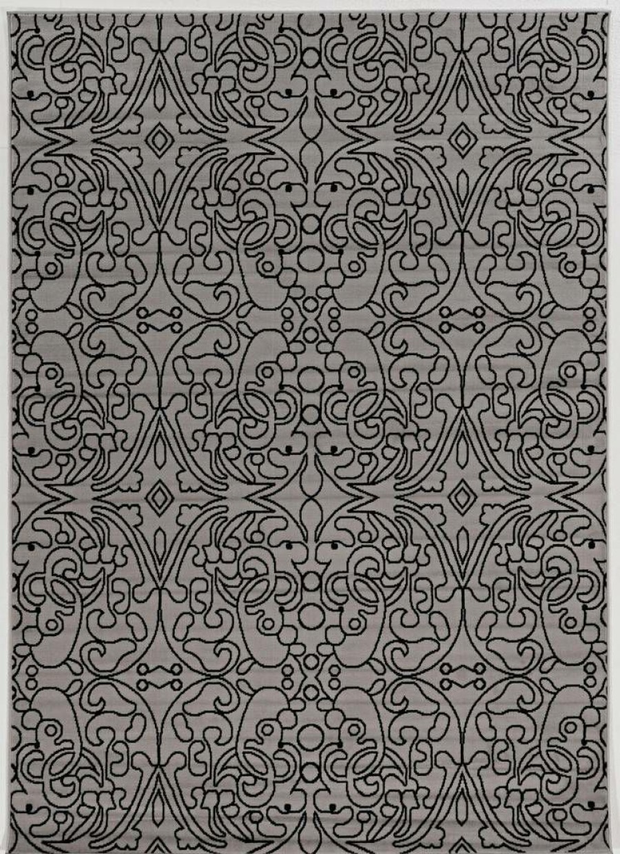 Rugs * | Top Sellers Capri Iforum Gray & Black 6.5 9.3 Linon Home Decor Rugbc10971