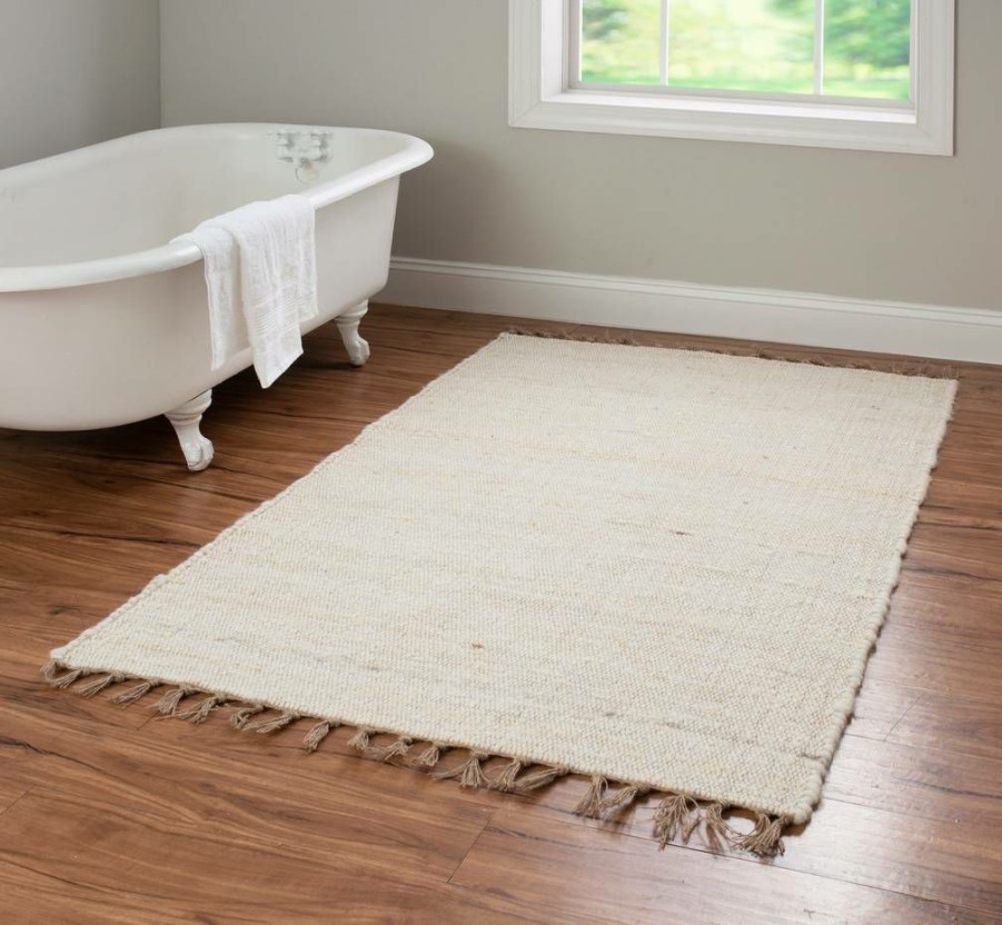 Rugs * | Crazy Deals Verginia Berber Natural & Ivory 3.6 5.6 Linon Home Decor Rug-Ve50746