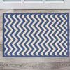 Rugs * | Crazy Deals Silhouette Chevron Navy & Ivory 2 3 Linon Home Decor Rug-Sh0323