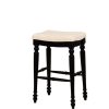 Bar * | Online Store Marino Black Backless Bar Stool Linon Bs206Ablk01U