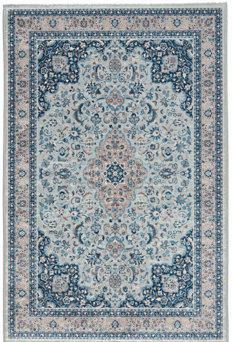 Rugs * | Fashion Emerald Barton Blue & Ivory 2.2 3.2 Linon Home Decor Rugem1223