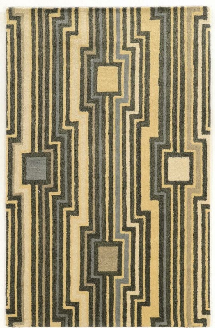 Rugs * | Top Sellers Aspire Wool Board Grey & Blue 2 3 Linon Home Decor Rugae0523