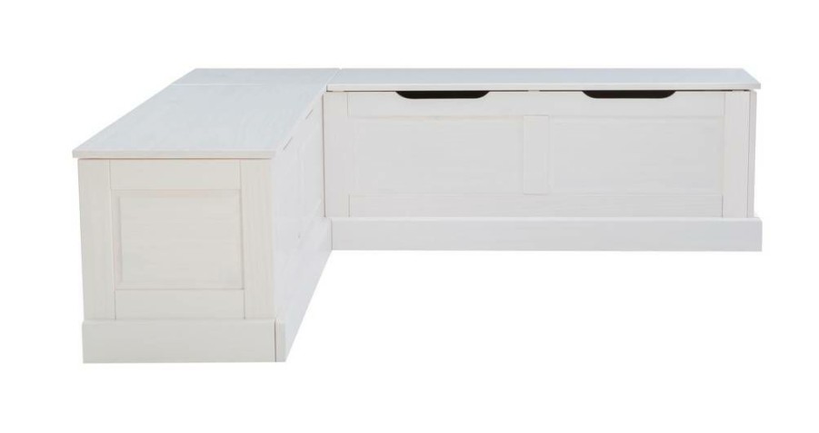 Kitchen & Dining * | Best Sellers Tobin Backless Corner Breakfast Nook, White Linon Nk158Wht01U