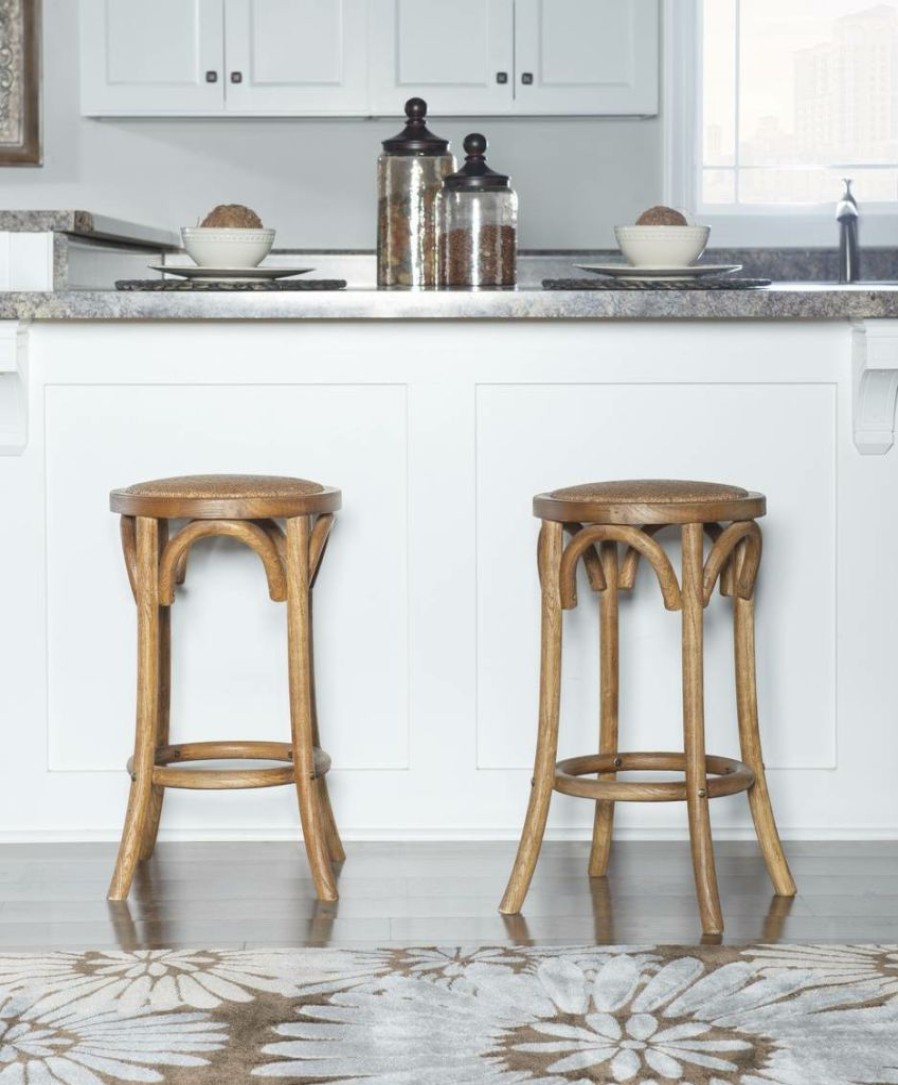 Bar * | Cheap Rae Walnut Backless Counter Stool Linon Cs223Wal01U