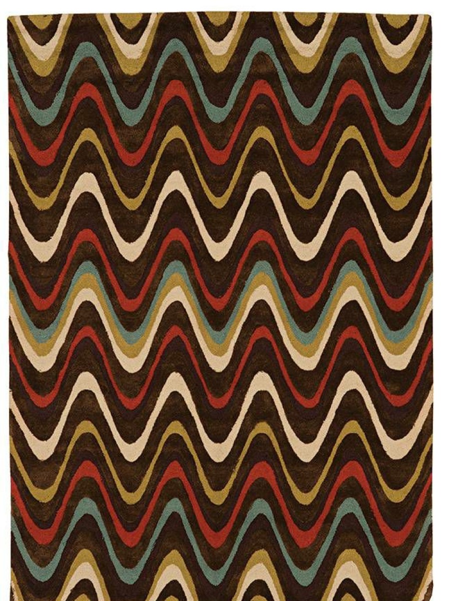 Rugs * | High Quality Trio Mouzi Brown & Multi 1.10 2.10 Linon Home Decor Rug-Tae0923