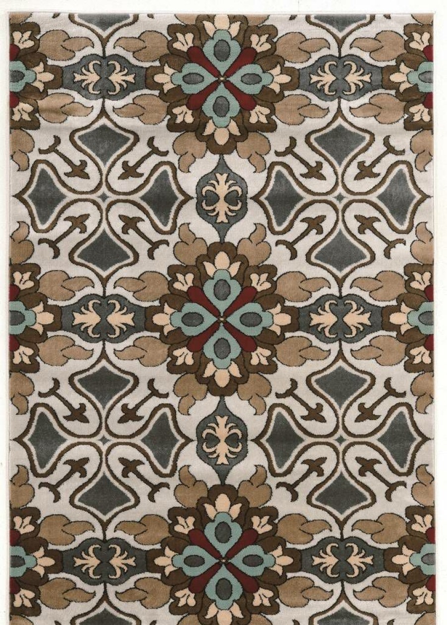 Rugs * | Attractive Elegance Lily Grey & Beige 2 3 Linon Home Decor Rugee34523