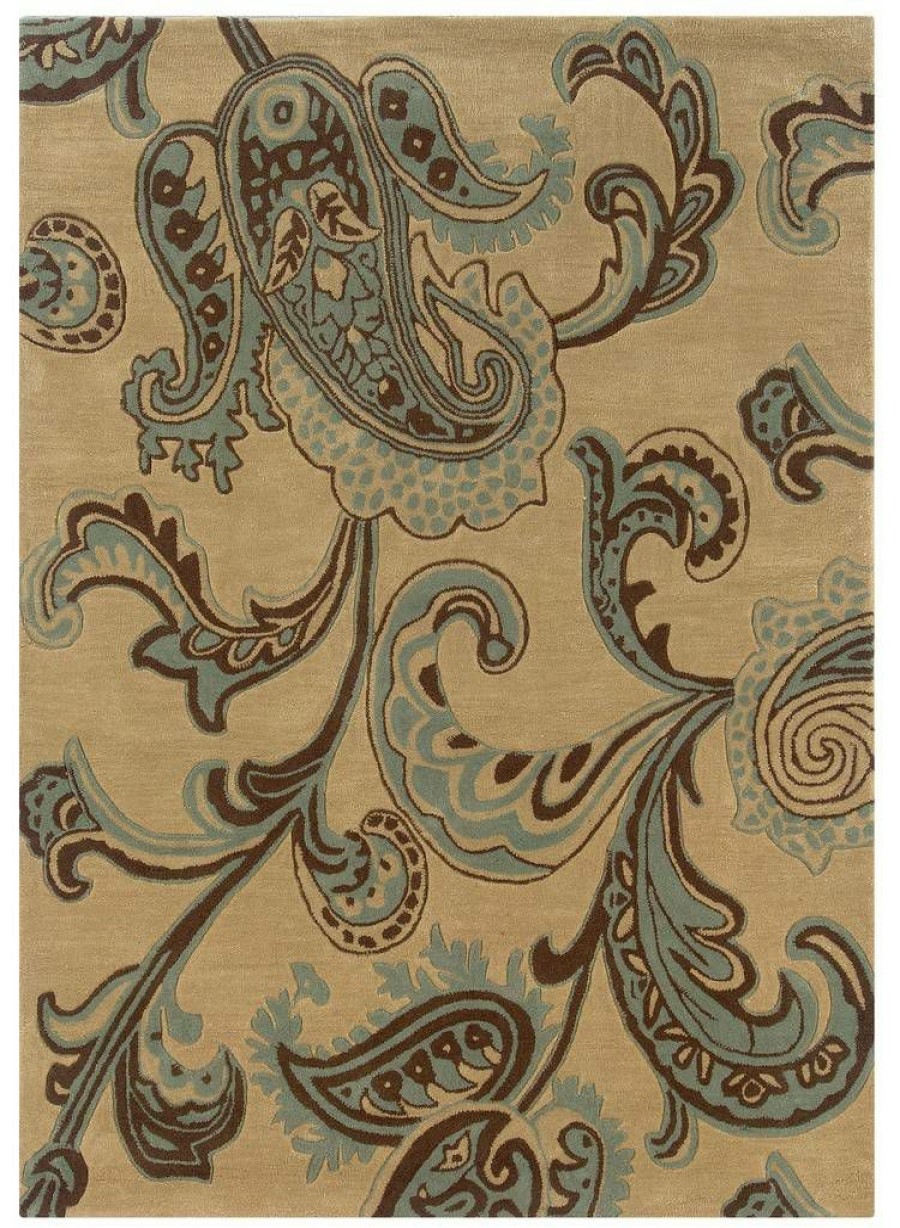 Rugs * | Best Sellers Trio Lahour Beige & Blue 1.10 2.10 Linon Home Decor Rug-Tarl0223