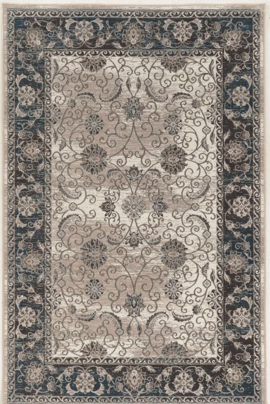 Rugs * | Closeout Sale Vintage Isfahan Grey & Blue 2 3 Linon Home Decor Rugvt2123