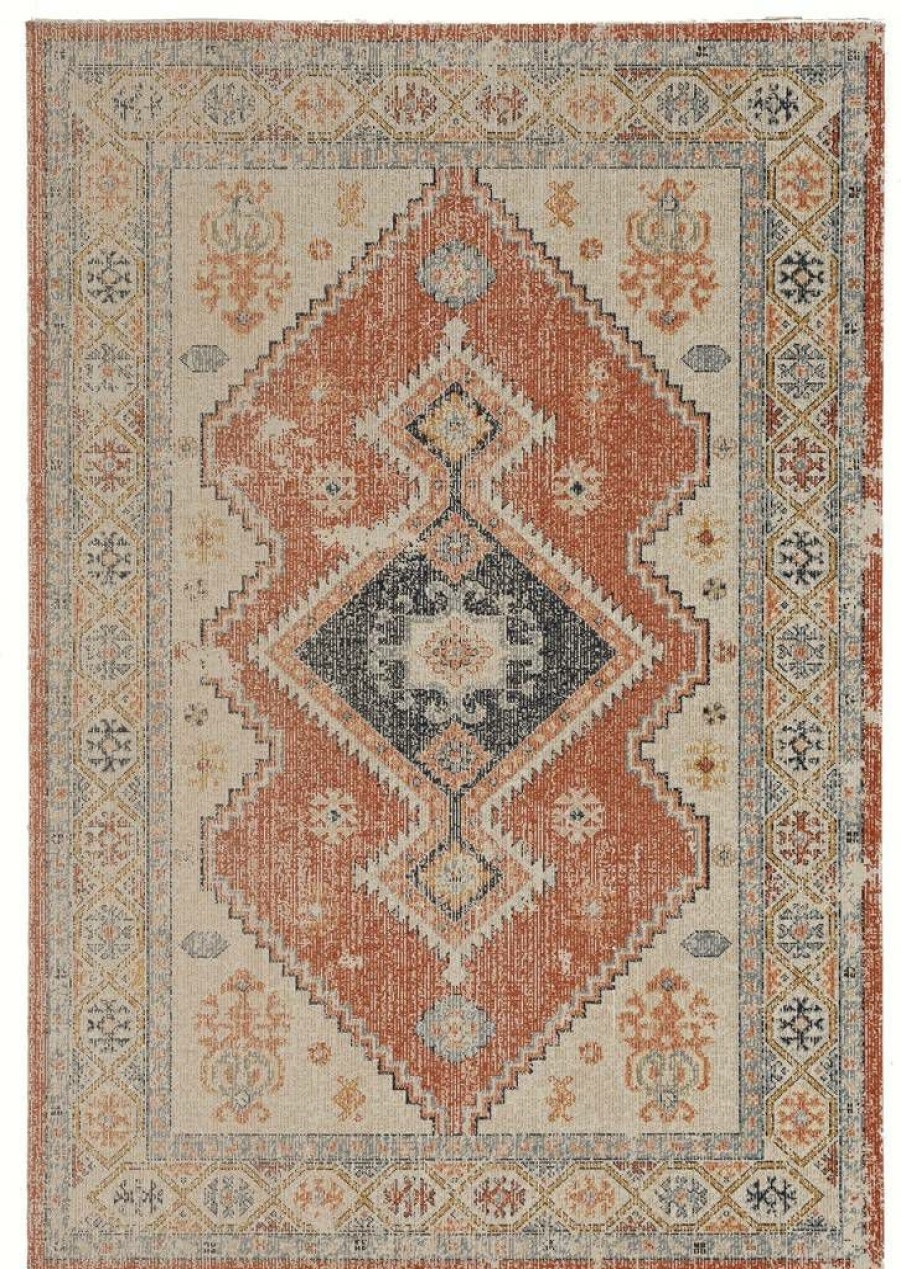 Rugs * | Special Style Great Zero Lofton Ivory & Rust 2 3 Linon Home Decor Ruggz0123