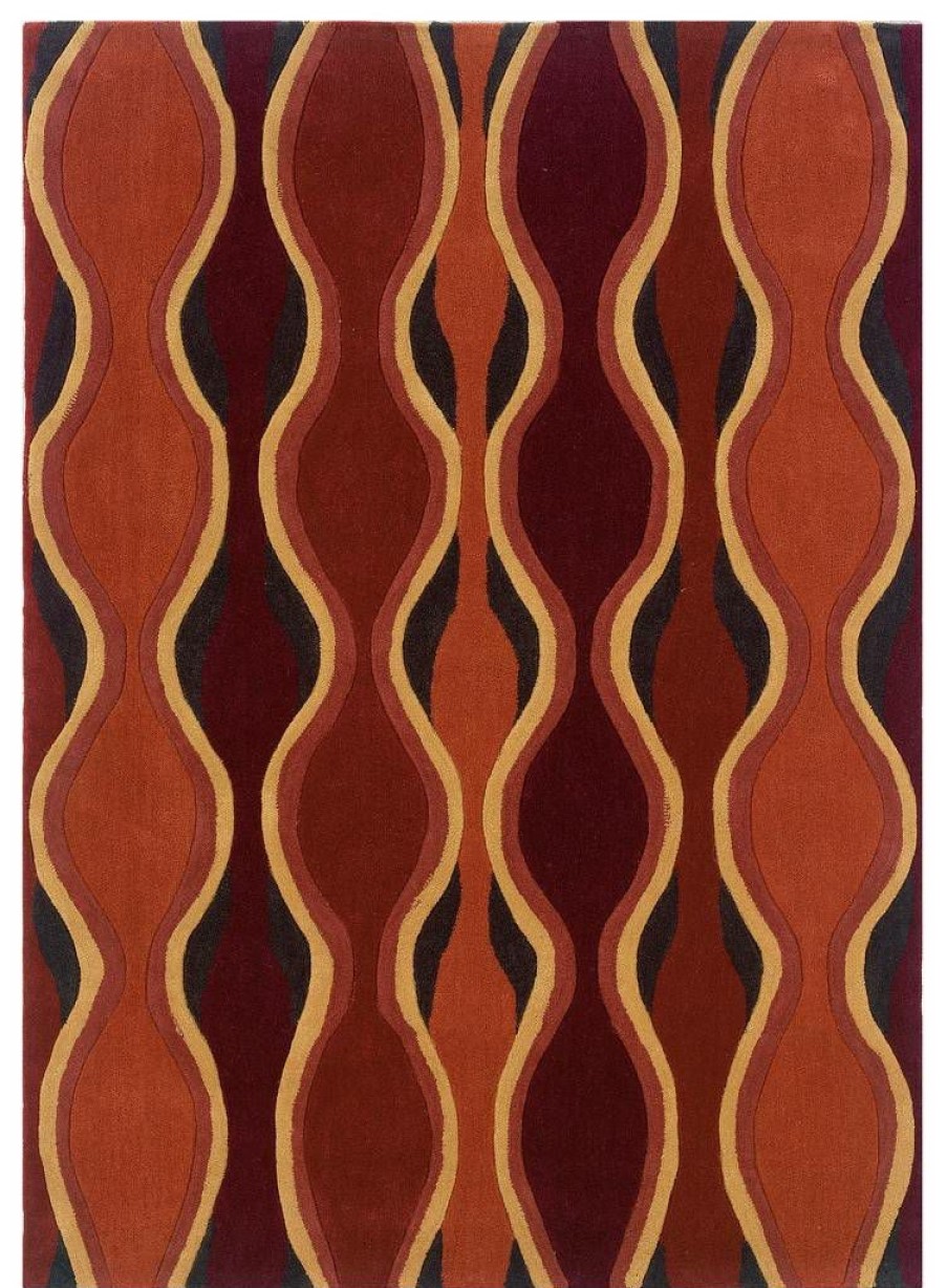 Rugs * | Crazy Deals Trio Mia Rust & Pumpkin 1.10 2.10 Linon Home Decor Rug-Tab01523