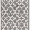 Rugs * | Online Sales Capri Quatrafoil Grey & Cream 6.5 9.3 Linon Home Decor Rugbc10171