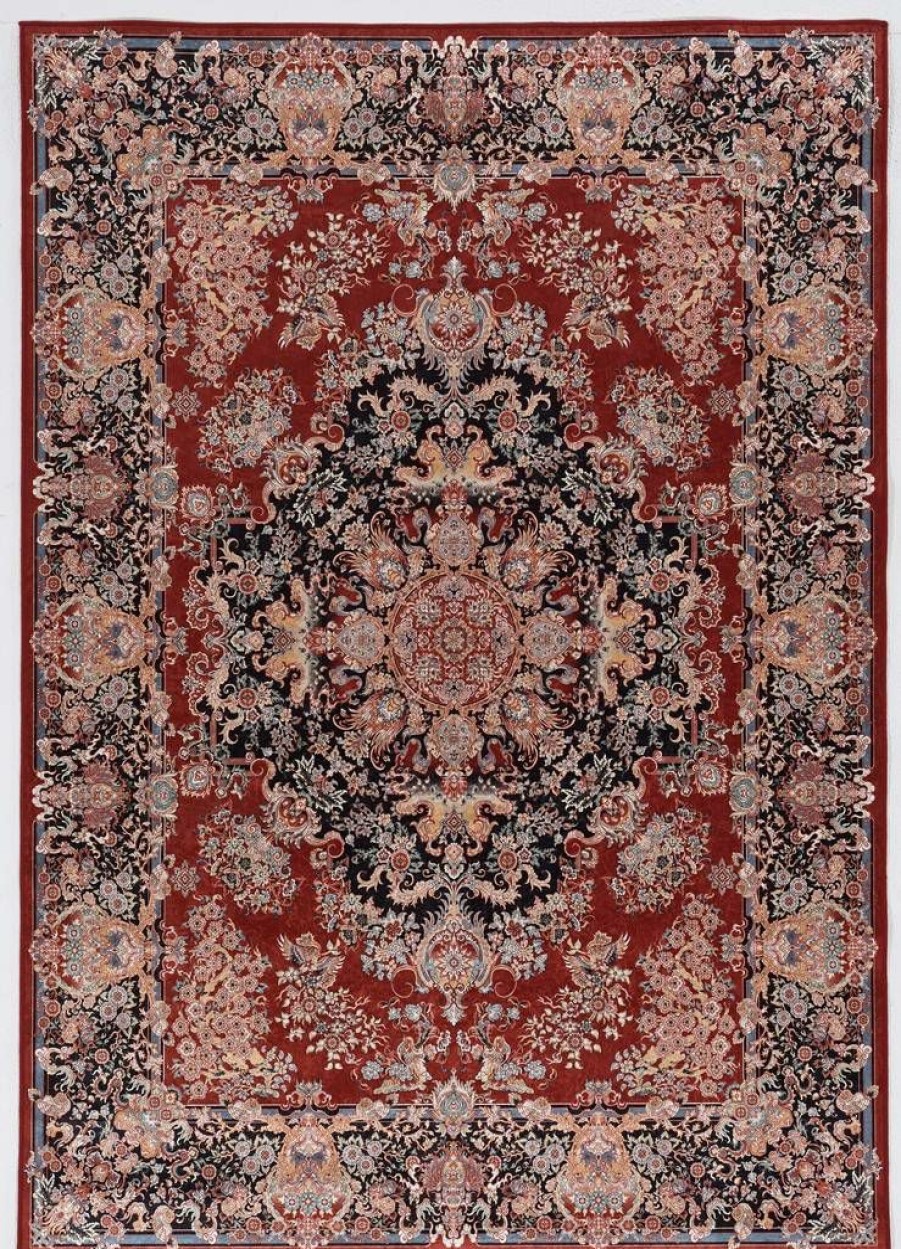 Rugs * | Crazy Deals Emerald Martin Red & Navy 2.2 3.2 Linon Home Decor Rugem2323