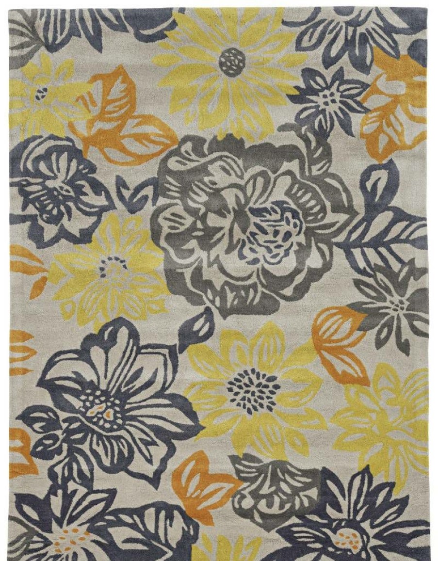 Rugs * | Exclusive Design Trio Benton Grey & Yellow 1.10 2.10 Linon Home Decor Rug-Tarl3223