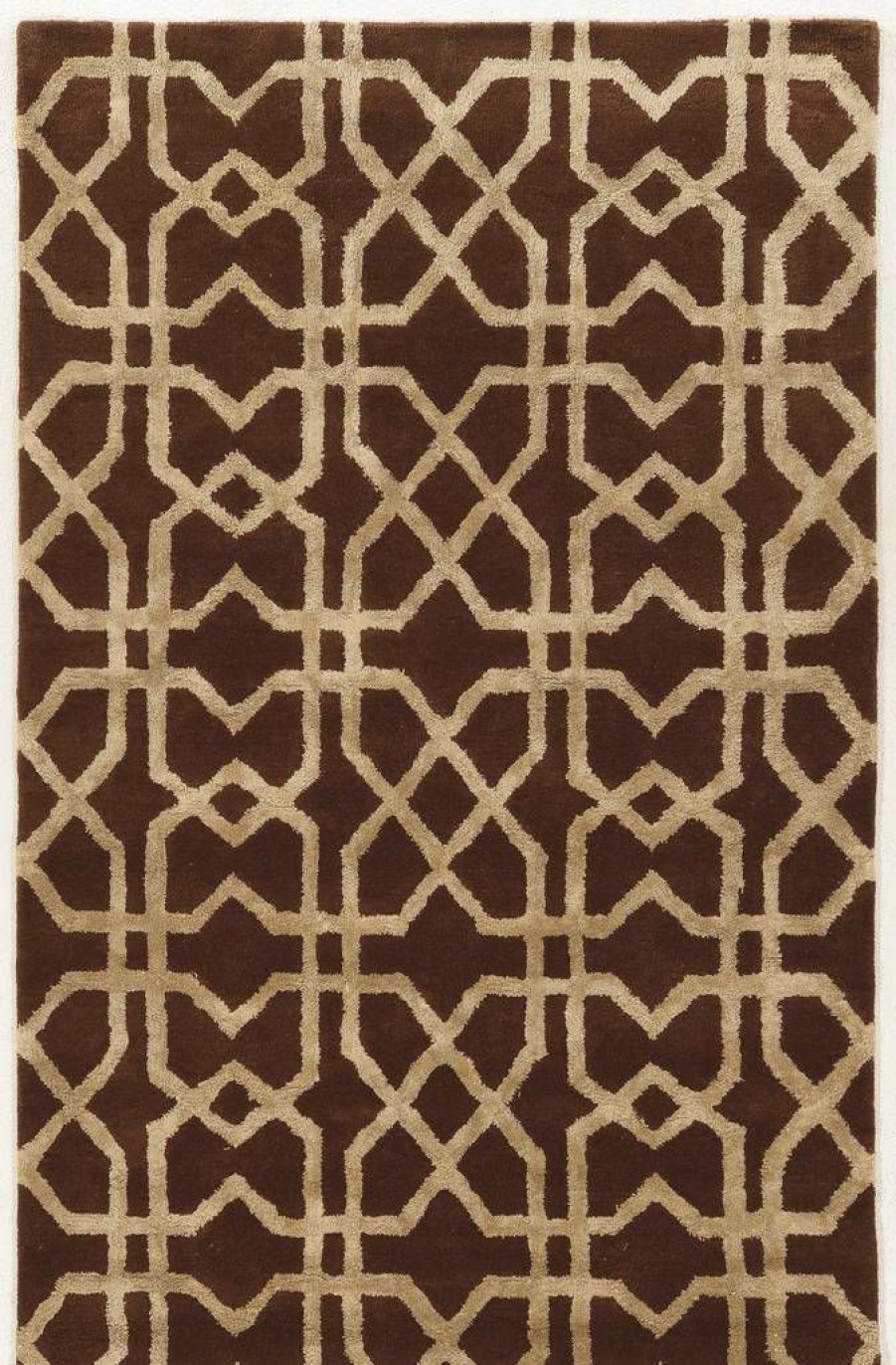 Rugs * | Special Style Aspire Wool X'S Brown & Sand 2 3 Linon Home Decor Rugae2323