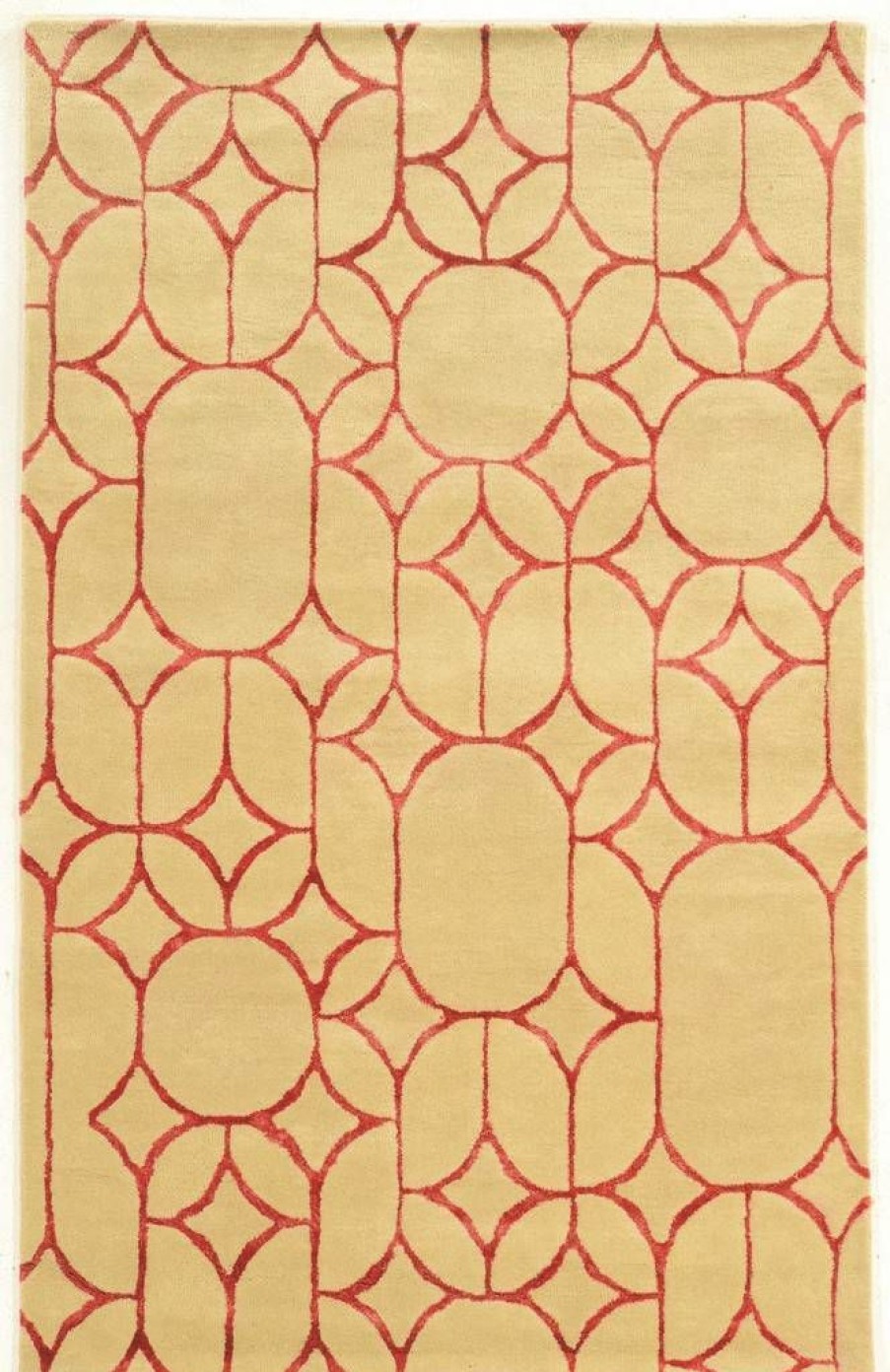 Rugs * | Best Sellers Aspire Wool Window Ivory & Coral 2 3 Linon Home Decor Rugae1623