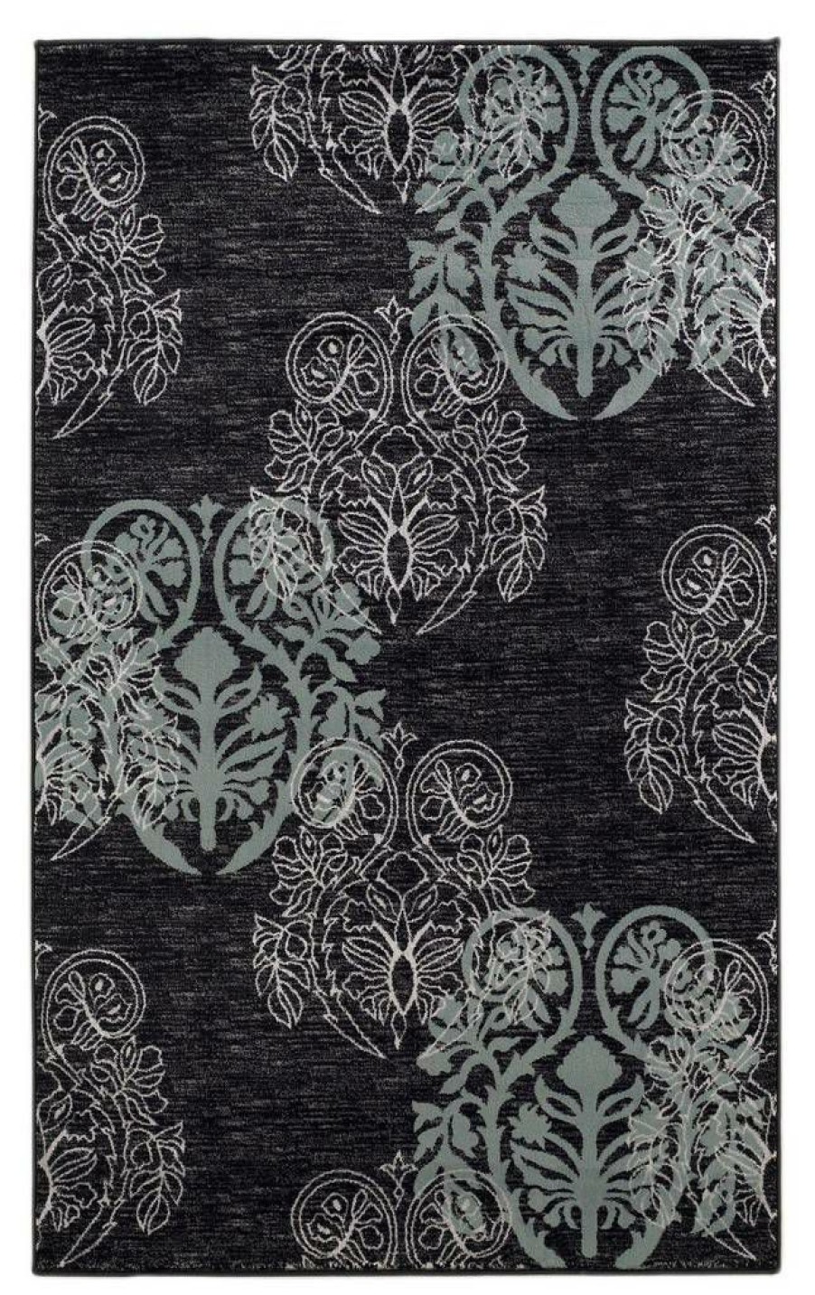 Rugs * | Special Style Milan Lana Black & Tuquoise 1.10 2.10 Linon Home Decor Rug-Mn2523