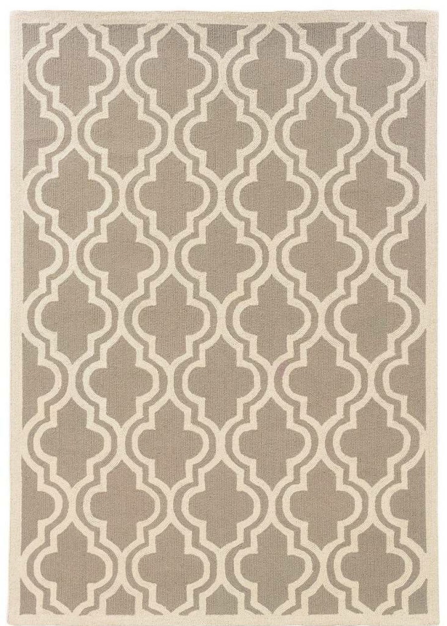 Rugs * | Cheap Silhouette Quatrefoil Grey & Ivory 2 3 Linon Home Decor Rug-Sh0923