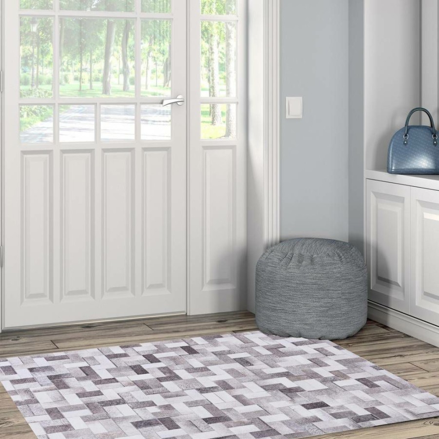 Rugs * | Top Sellers Laredo Fortin Grey & Ivory 3 5 Linon Home Decor Ruglo1135