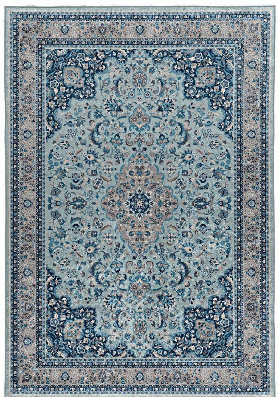 Rugs * | Online Sales Emerald Barton Blue & Ivory 6.7 9.7 Linon Home Decor Rugem1271