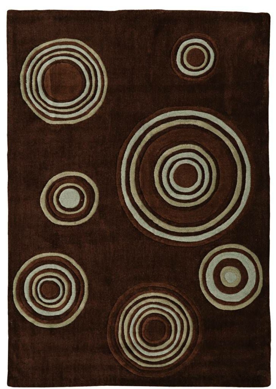 Rugs * | Online Sales Trio Brinlee Chocolate&Spablue 1.10 2.10 Linon Home Decor Rug-Tard1023