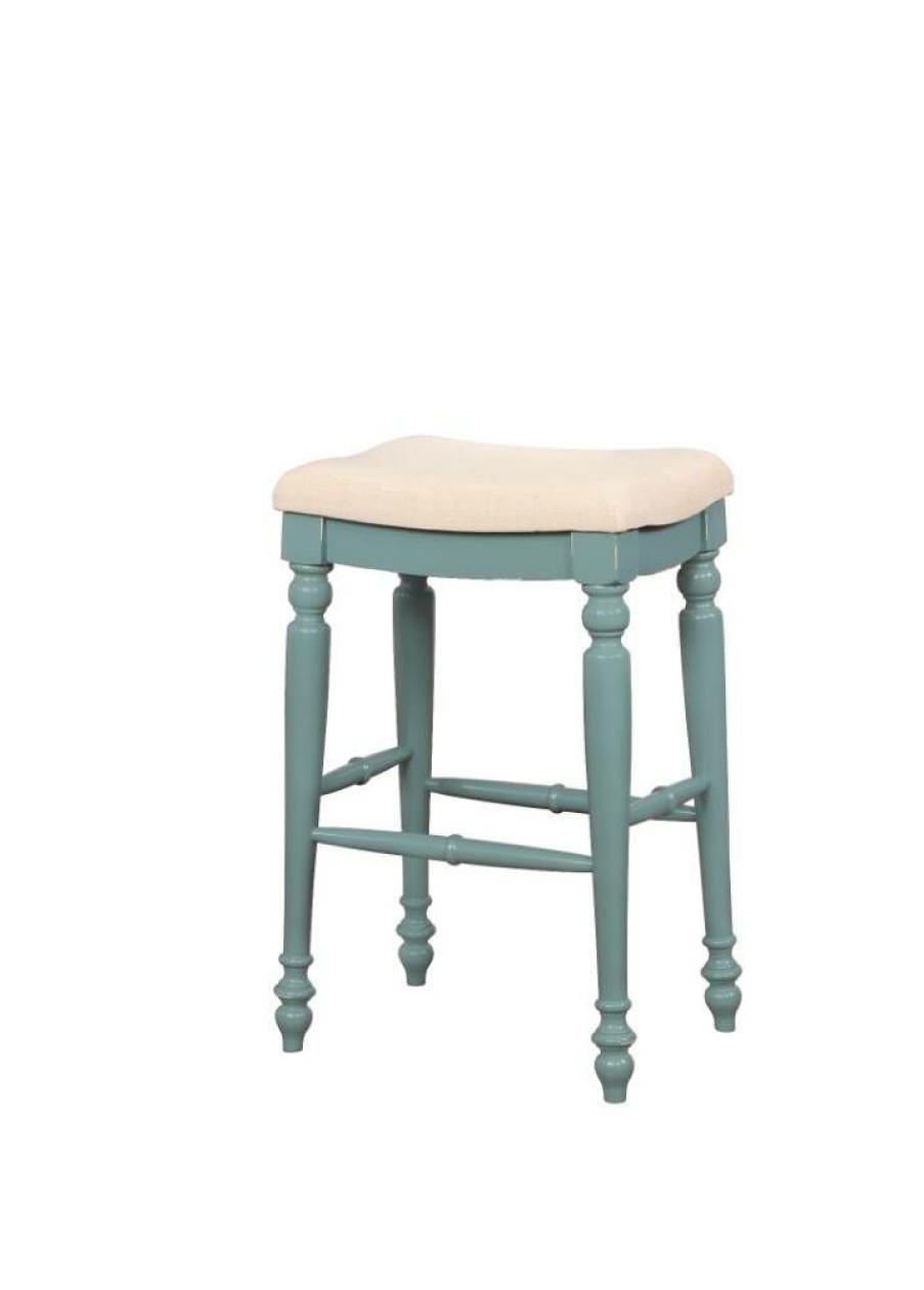 Bar * | Cheap Marino Blue Backless Bar Stool Linon Bs202Blue01U