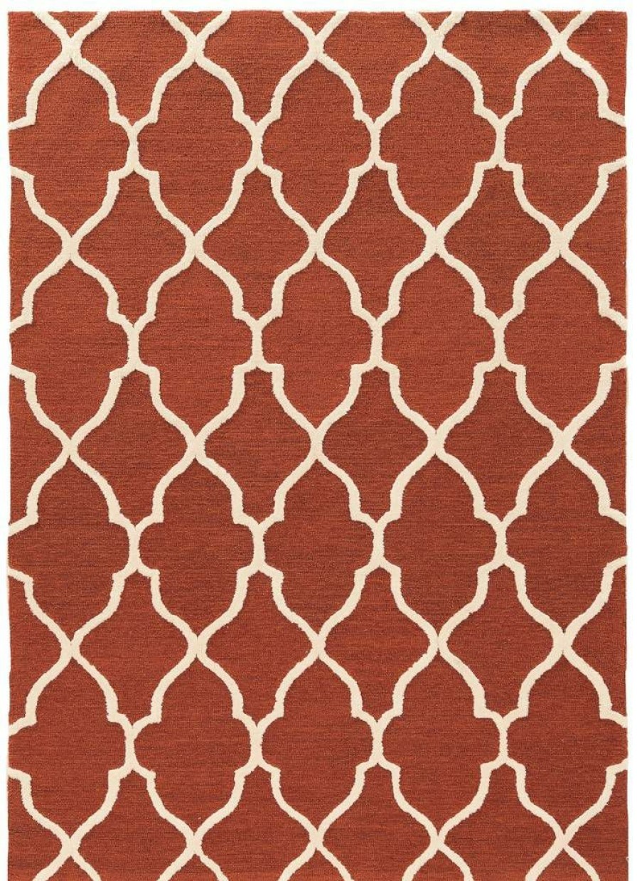 Rugs * | Online Store Trio Geo Rust & Ivory 1.10 2.10 Linon Home Decor Rugta70223