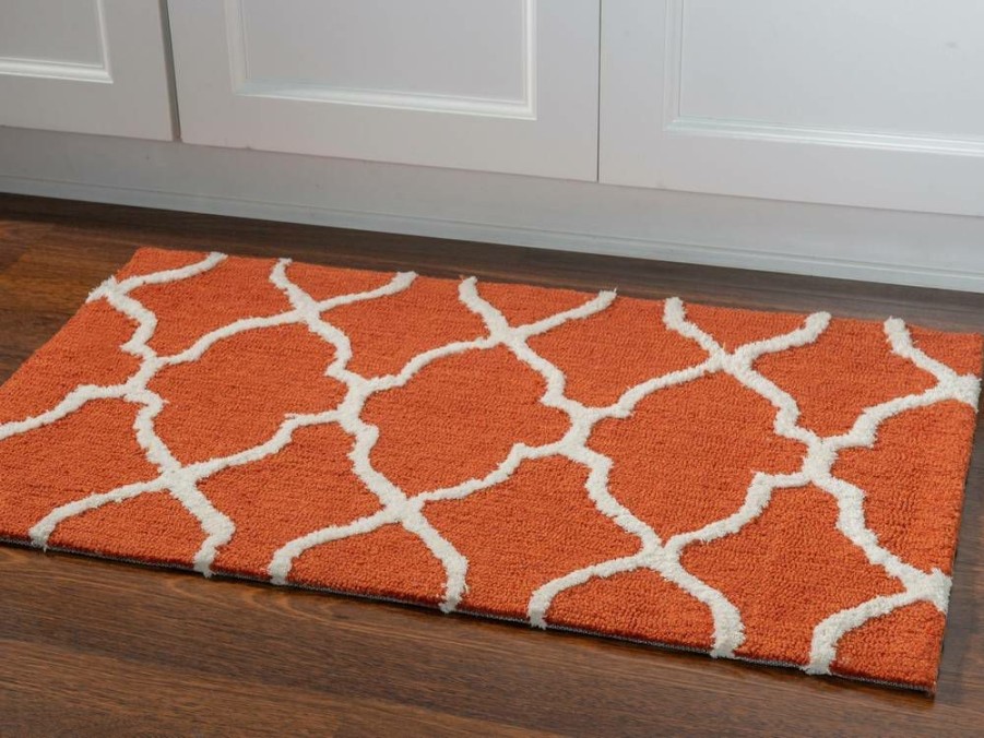 Rugs * | Online Store Trio Geo Rust & Ivory 1.10 2.10 Linon Home Decor Rugta70223