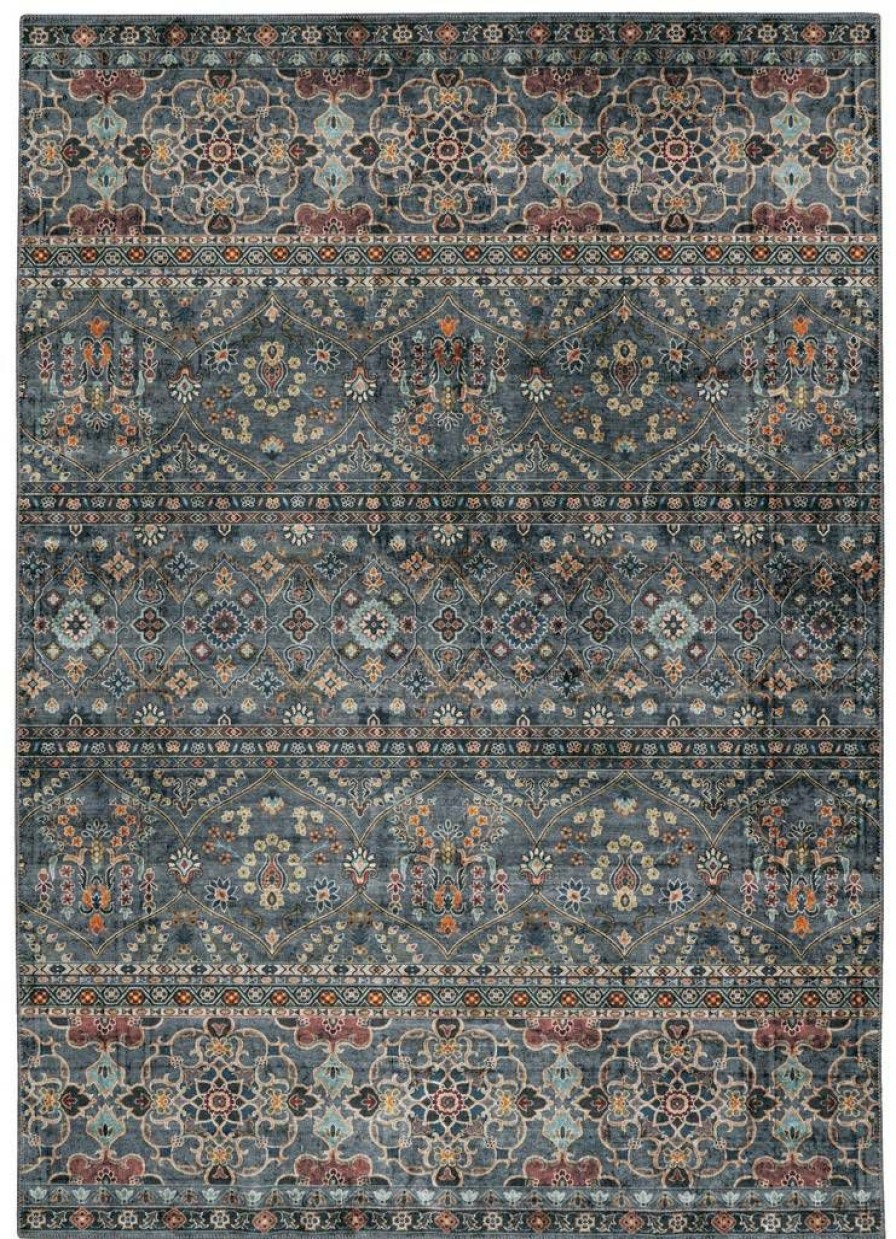 Rugs * | Fashion Washable Grant Teal/Ivory 2 3 Linon Home Decor Rugwr1823