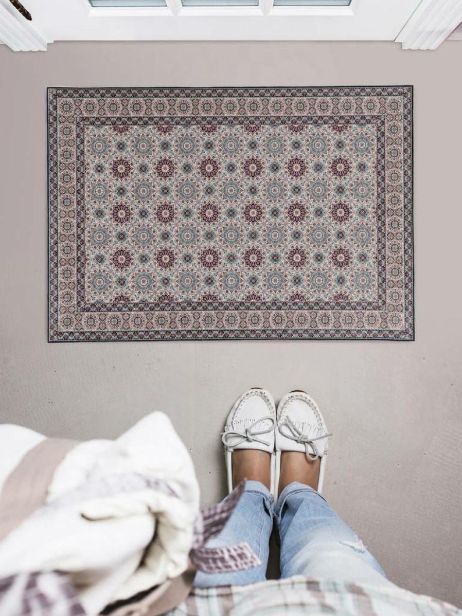 Rugs * | Crazy Deals Emeraldcharlotte Ivory&Raspberry 2.2 3.2 Linon Home Decor Rugem1423