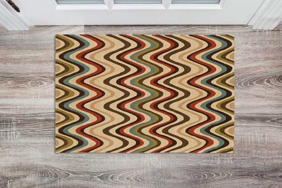 Rugs * | Exclusive Design Trio Mouzi Sand & Multi 1.10 2.10 Linon Home Decor Rug-Tae1023