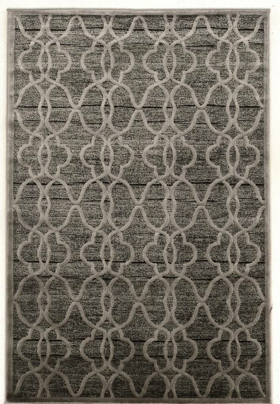 Rugs * | Best Sellers Platinum Rawiron Gray & Black 2 3 Linon Home Decor Rugpm2423