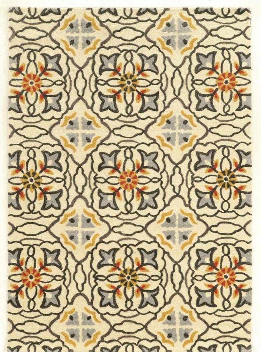 Rugs * | Online Sales Trio Betti Ivory & Grey 1.10 2.10 Linon Home Decor Rugta41723