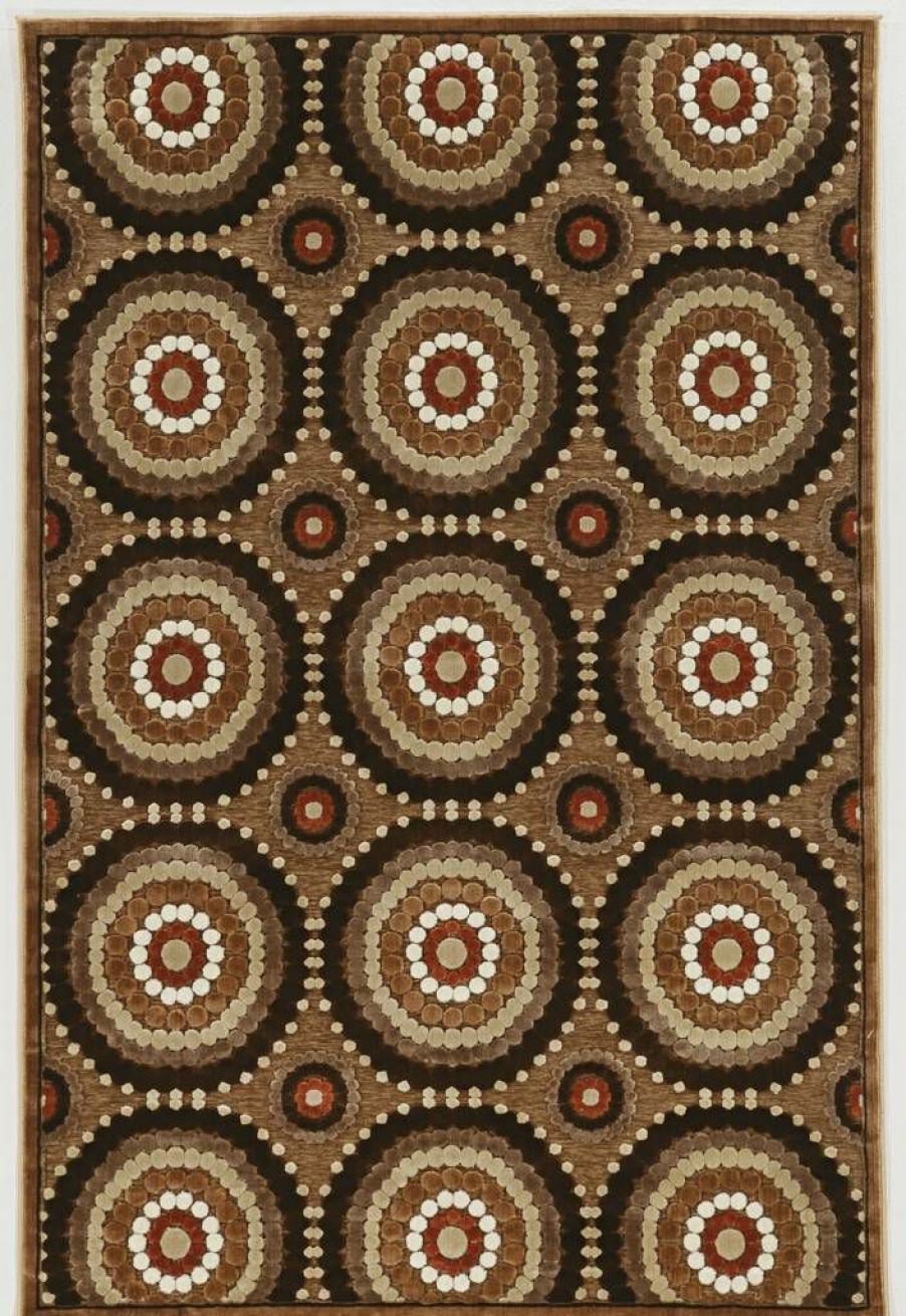 Rugs * | Online Sales Hi Lo Cylinders Brown & Beige 2 3 Linon Home Decor Rughl0523