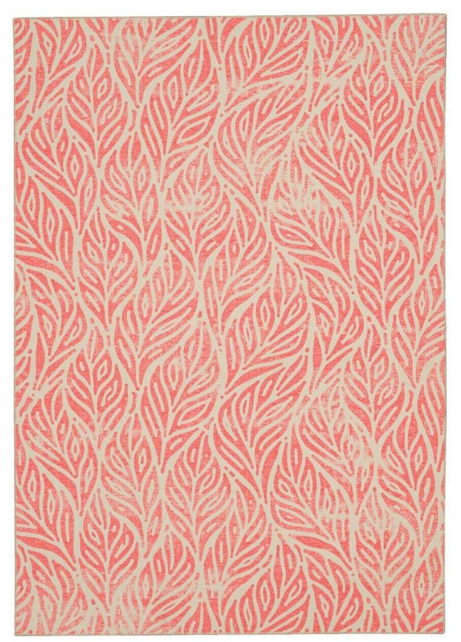 Rugs * | Top Sellers Washable Leona Ivory/Coral 2 3 Linon Home Decor Rugwr2923